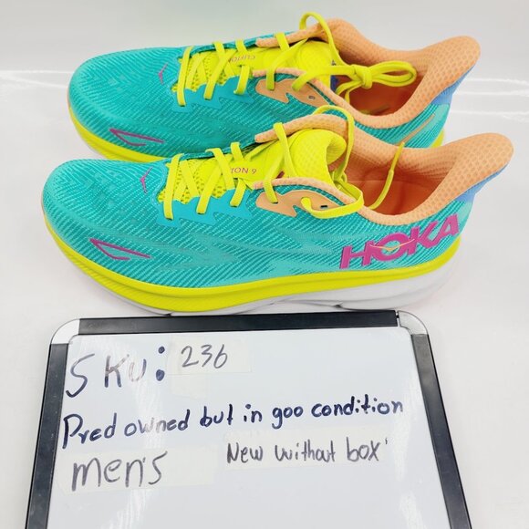 Hoka One One Men\'s Green Ceramic Evening Primrose Clifton 9 Running Shoes Sz 12D main image 5